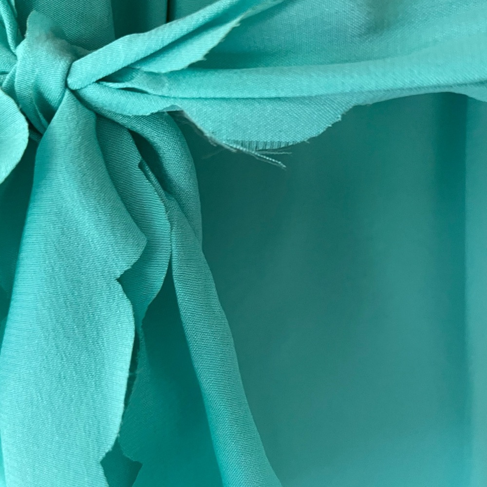 Ali Ro size 8 Aqua Turquoise Silk Sleeveless Prom Cocktail Dress - Picture 5 of 5